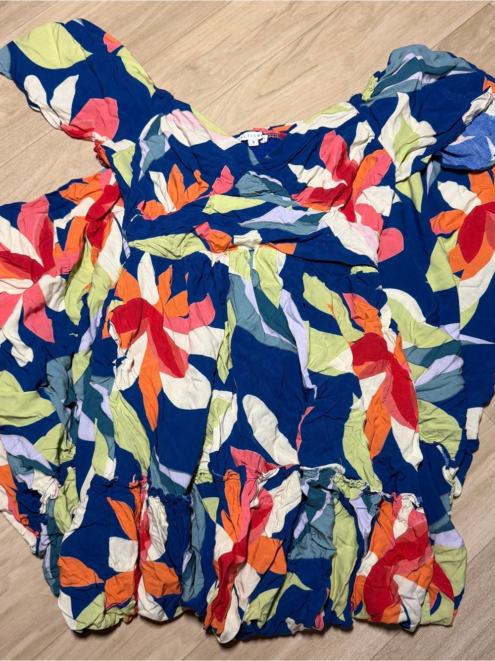 Baltic Born Samira Maxi Dress Blue Floral Print Size Small Cottagecore Boho - Picture 7 of 8